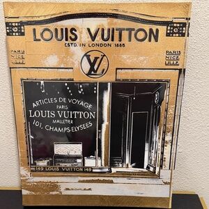 Louis Vuitton Gold and Black Wall Art
